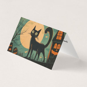 Cena de Cemitério de Halloween com Gato Preto Assu