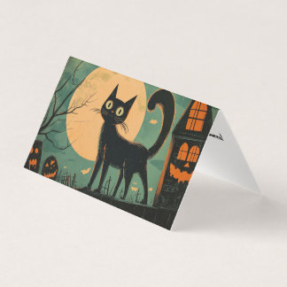 Cena de Cemitério de Halloween com Gato Preto Assu