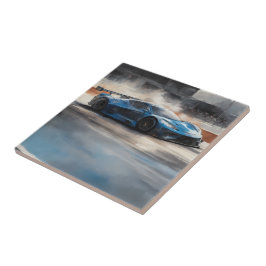 Cena de Corrida Urbana Azul Dinâmica