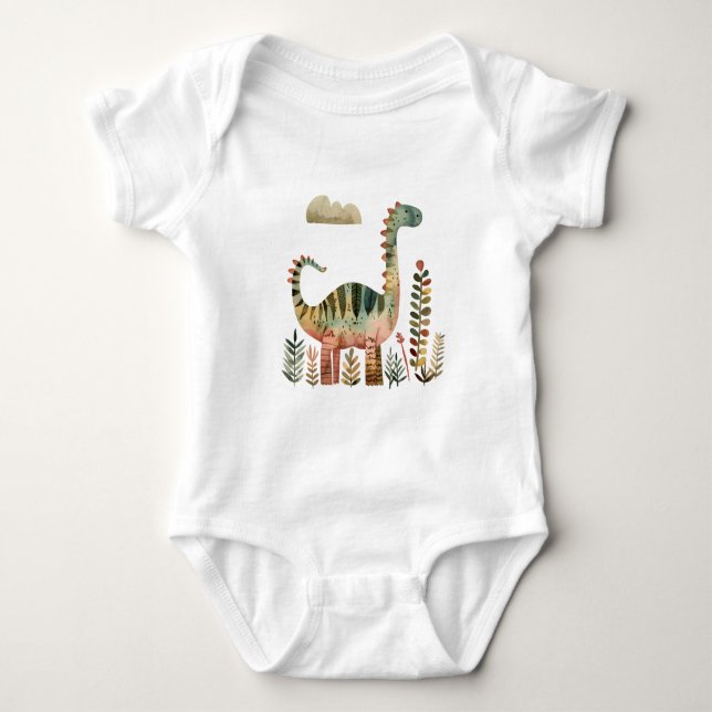 Cena de Dinossauro com Folhas – Camisa de Dinossau (Frente)