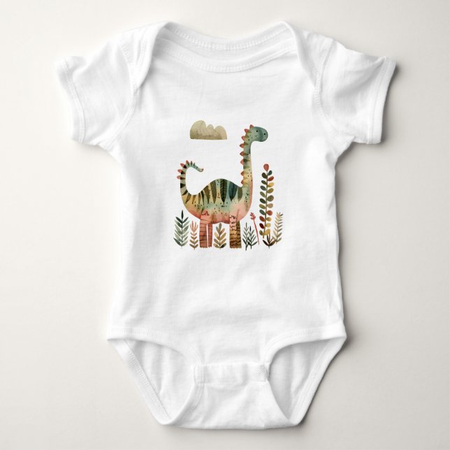 Cena de Dinossauro com Folhas – Camisa de Dinossau (Frente)