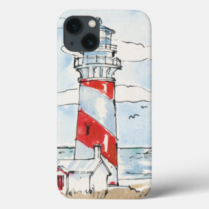 Cena de Farol Vermelho e Branco