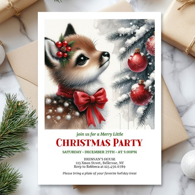 Cena de inverno alegre convite de Natal para crian (Merry winter scene Christmas kids invitation editable template)