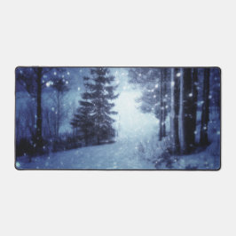 Cena de inverno da Floresta Mágica Azul Lua