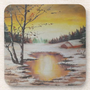 Cena de inverno de Cork Porta copos Set Ann Hayes