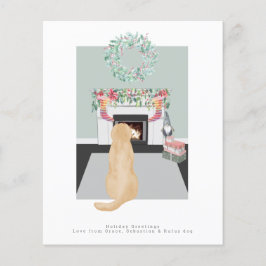 Cena de Lareira de Cão Amarelo de Natal