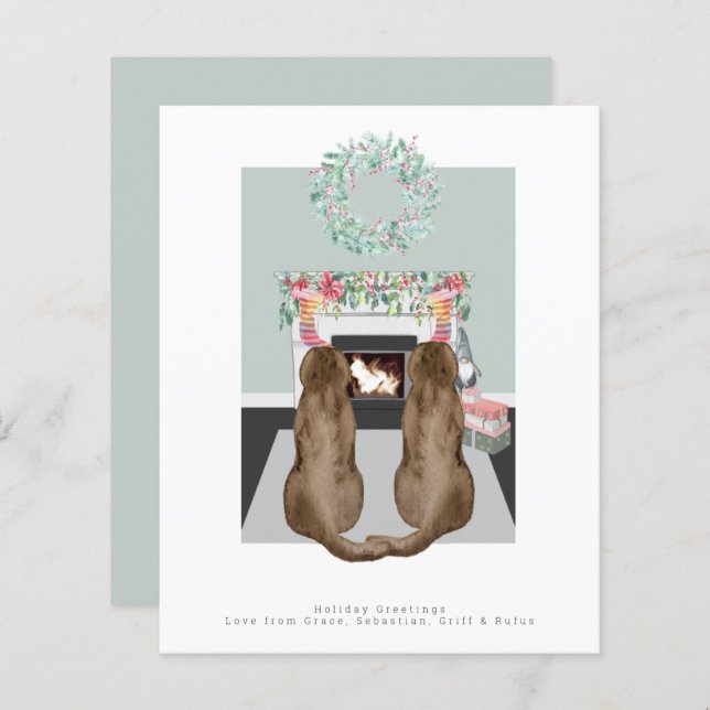 Cena de Lareira de Chocolate de Natal Labrador (Frente/Verso)