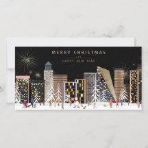 Cena de Natal da Cidade de inverno com Foto