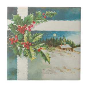 Cena de Natal Holly Snow Winter