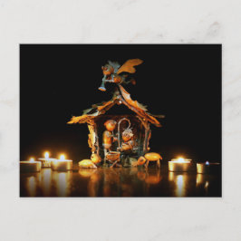 Cena de natividade de Acorn elves - Cartão de Nata