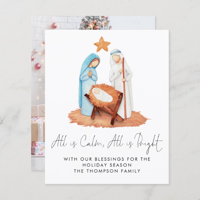 Cena de Natividade Orçamental Tudo É Foto Calma (Frente/Verso)