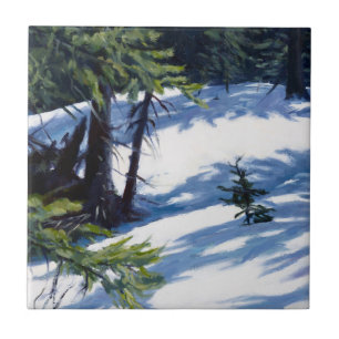 Cena de Neve Sunlit Colorado Mountain