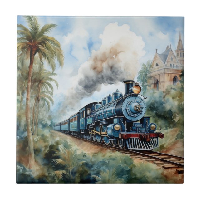 Cena de paisagem com um trem vitoriano (Frente)