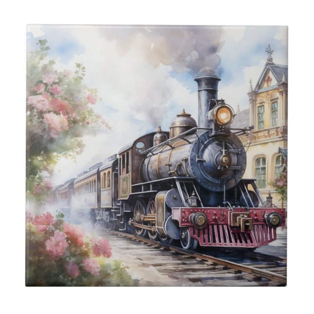 Cena de paisagem com um trem vitoriano (Frente)