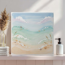 Cena de Praia com Aquarela Suave ID1207