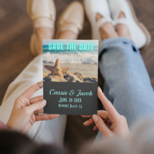 Cena de praia moderna Salve a placa vertical de da