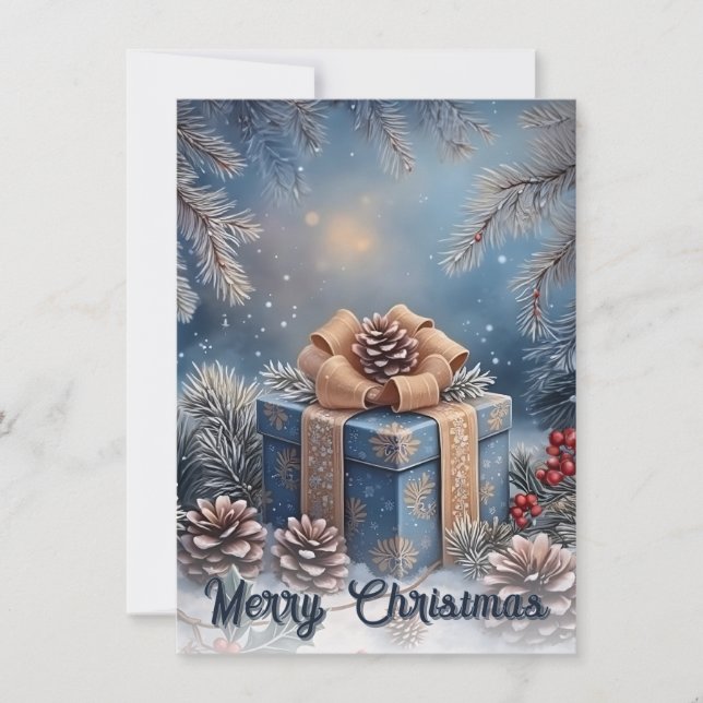 Cena de Presente de Natal Mágico de Inverno (Frente)