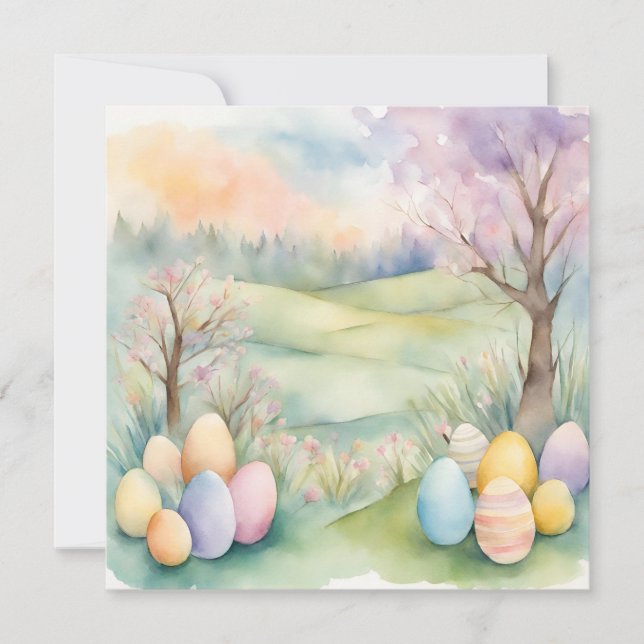 Cena de Primavera de Pastel de Aquarela (Frente)
