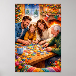 Cena de Puzzle de Férias Emocionante Poster