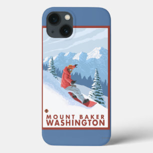 Cena do Snowboarder - padeiro da montagem,