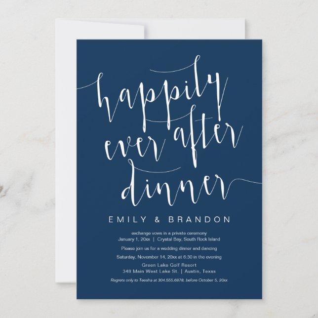 Cena Feliz para Sempre, Convite de Casamento às Es (Frente)