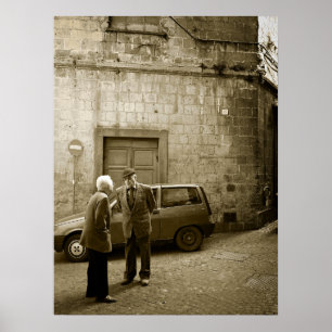 Cena italiana da rua no impressão do poster do