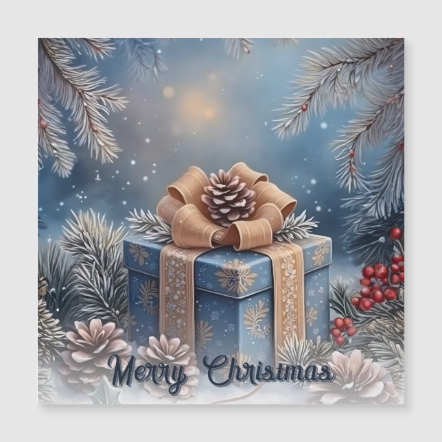 Cena Mágica de Presente de Natal de Inverno (Frente)