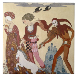 Cena medieval por Georges Barbier