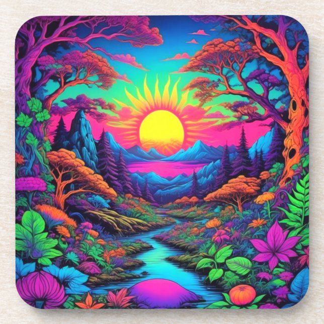 Cena Psicodélica Porta copos Plástica (Frente)