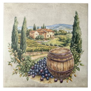 Cena Rústica Vintage Italiana Toscana Aquarela