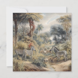 Cenário botânico de zebras e leões em oásis