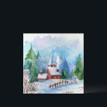 Cenário de paisagem em aquarela de inverno aconche<br><div class="desc">Cena de paisagem em aquarela de inverno.</div>