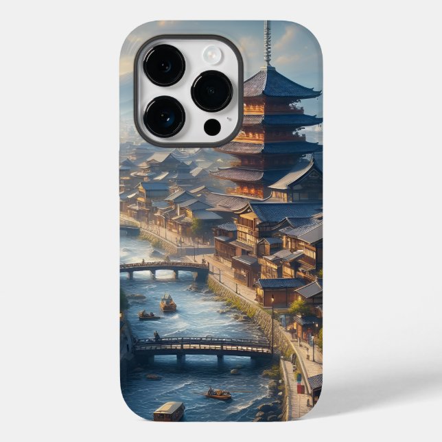 Cenário de Viagem Antigo de Quioto Japão (Verso)