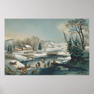 Cenas de Inverno Americanas - Poster de Arte Finas