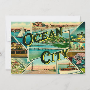 Cenas de Ocean City NJ Grande Cartão Postal 5x7