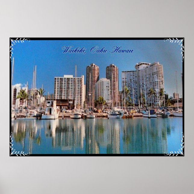 Cenas havaianas poster impressão (Frente)