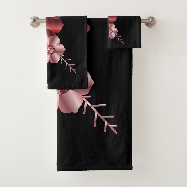 Cenografia de toalha do banheiro das flores das (Insitu)