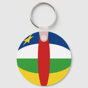 Centrafrique Fisheye Flag Chaveiro