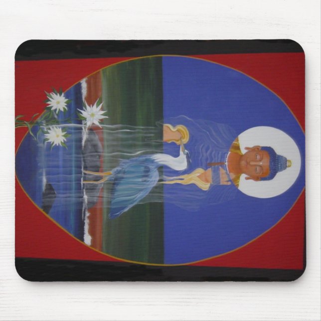 Centro azul Mousepad do budista de zen da (Frente)