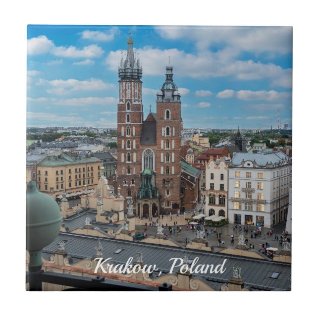 Centro da cidade de Cracóvia a partir de cima em P (Frente)