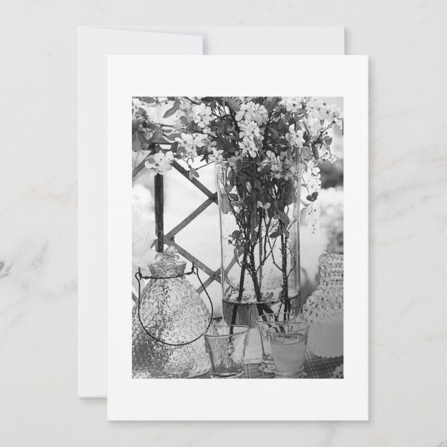 "CENTRO DE MESA DE CASAMENTO" CONVITE PRETO E BRAN (Frente)