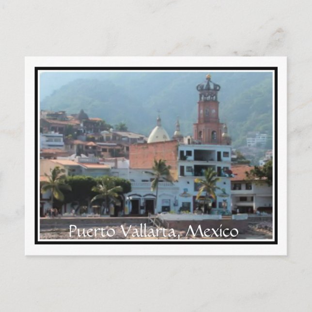 centro de Puerto Vallarta com cartão postal de fro (Frente)