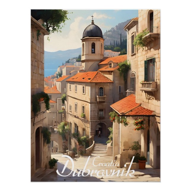 Centro Histórico de Dubrovnik Croácia Impressão de (Frente)