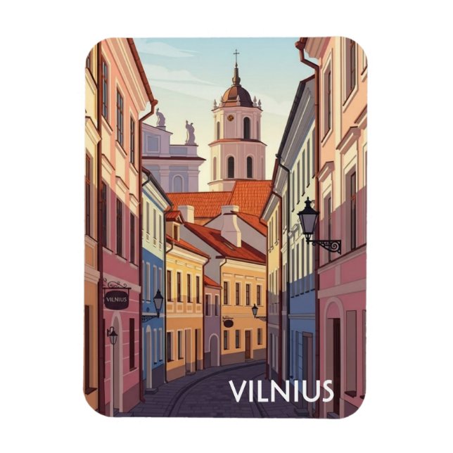 Centro Histórico de Vilnius Lituânia Foto Ímã Flex (Vertical)