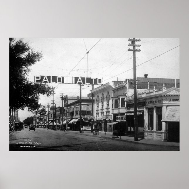 Centro Palo Alto em 1914 Poster (Frente)