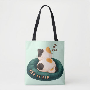 "CEO da Soneca" Bolsa Tote Gato Dormindo no Sofá