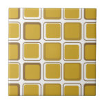 Cer de Padrão Dourado Quadrado da Mostarda Moderna<br><div class="desc">design de inspiração moderna do século médio com um padrão sem descontinuidades de quadrados de mostarda de ouro retrô em um fundo branco. Design simples e limpo moderno. Crie seu próprio padrão personalizado carregando uma nova imagem ou use o botão "contate este designer" para obter ajuda. Para criar seu próprio...</div>