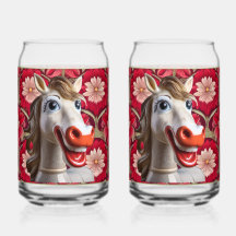 Ceramic Horse Soda Glass