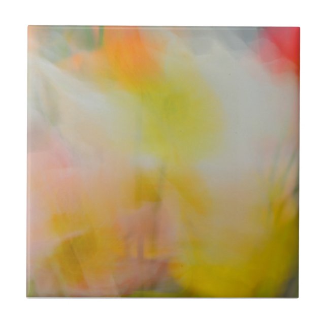 Ceramic Tile 4.25" x 4 Abstract Poppies Photograph (Frente)