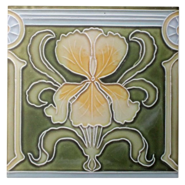 Ceramic Tile - Art Nouveau Iris Border Tile (Frente)